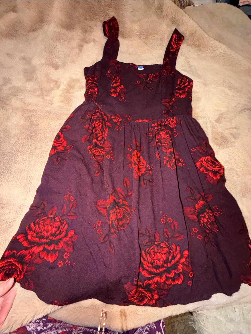 Old Navy Red Floral Sleeveless Mini Dress